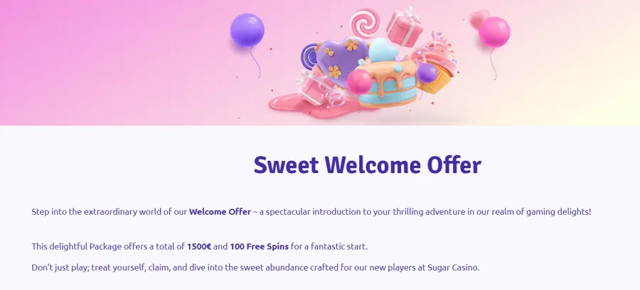 sugar valkomstbonus